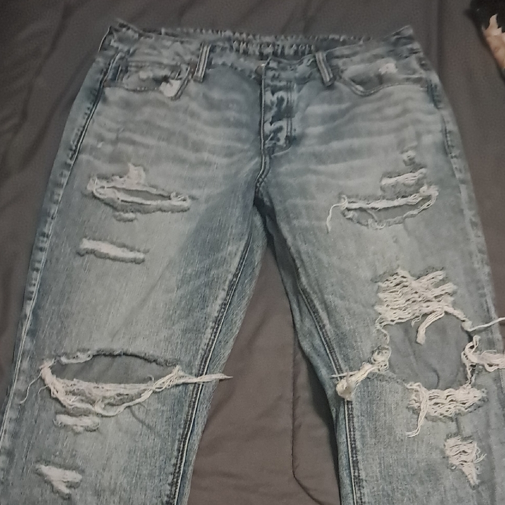 American Eagle Outfitters Blue Boot Cut Jeans Distressed Casual